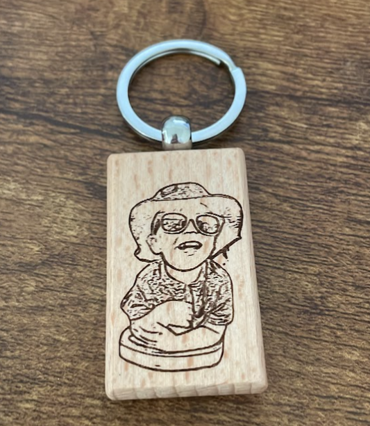 Wooden Engraved Keyring