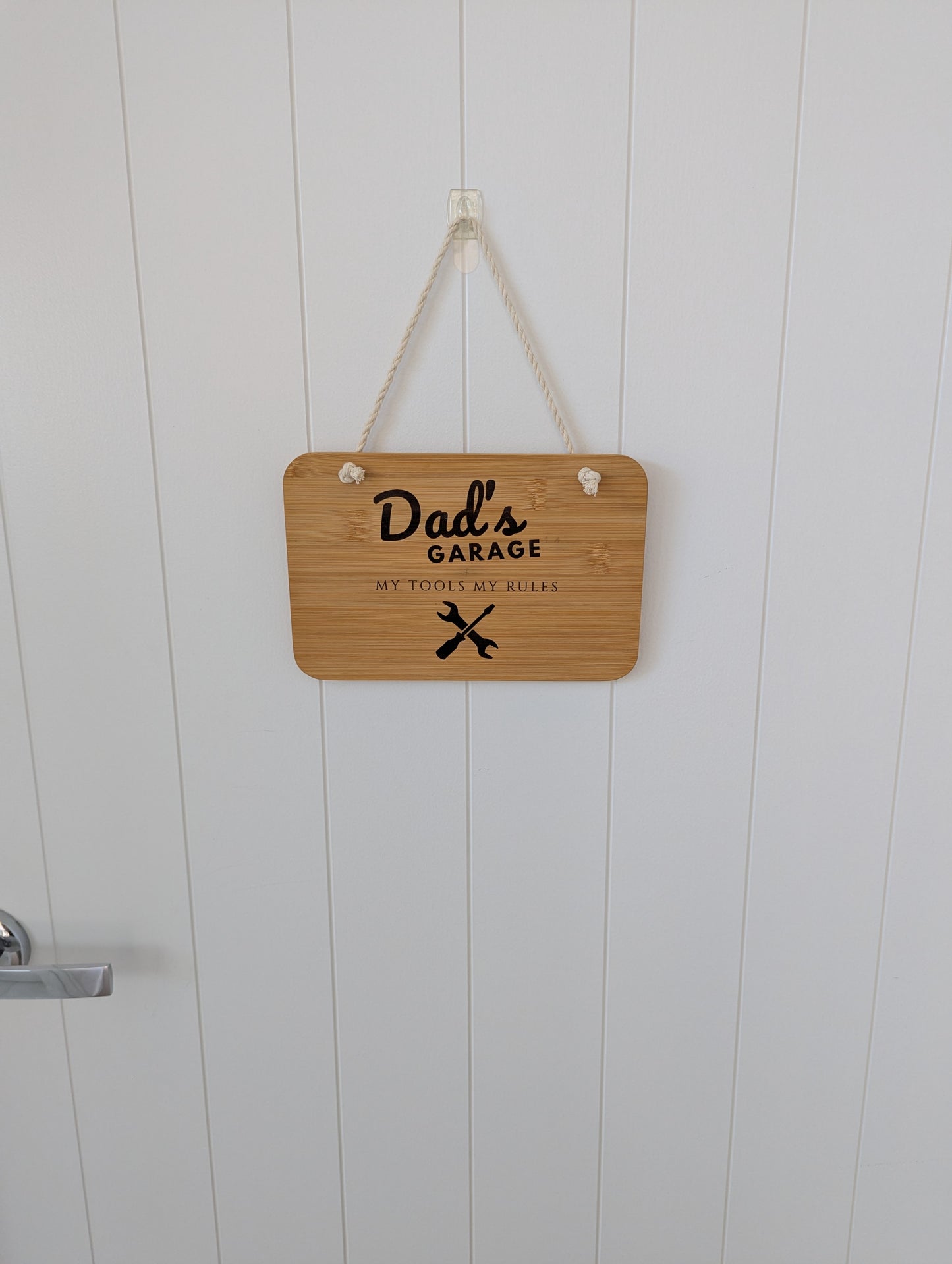 Wooden Engraved Sign - Dad's Garage